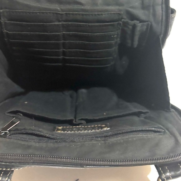 Fossil vintage unisex distressed Black Crossbody Bag - Picture 11 of 12